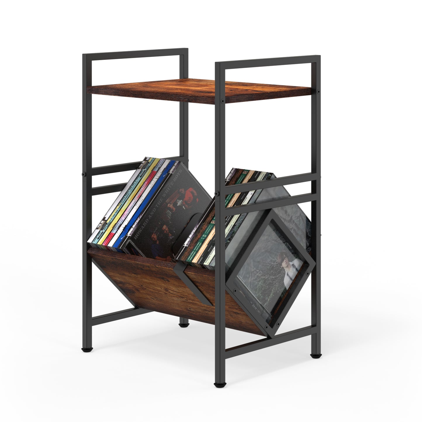 186HUB CD/DVD Storage Rack - Dark Walnut