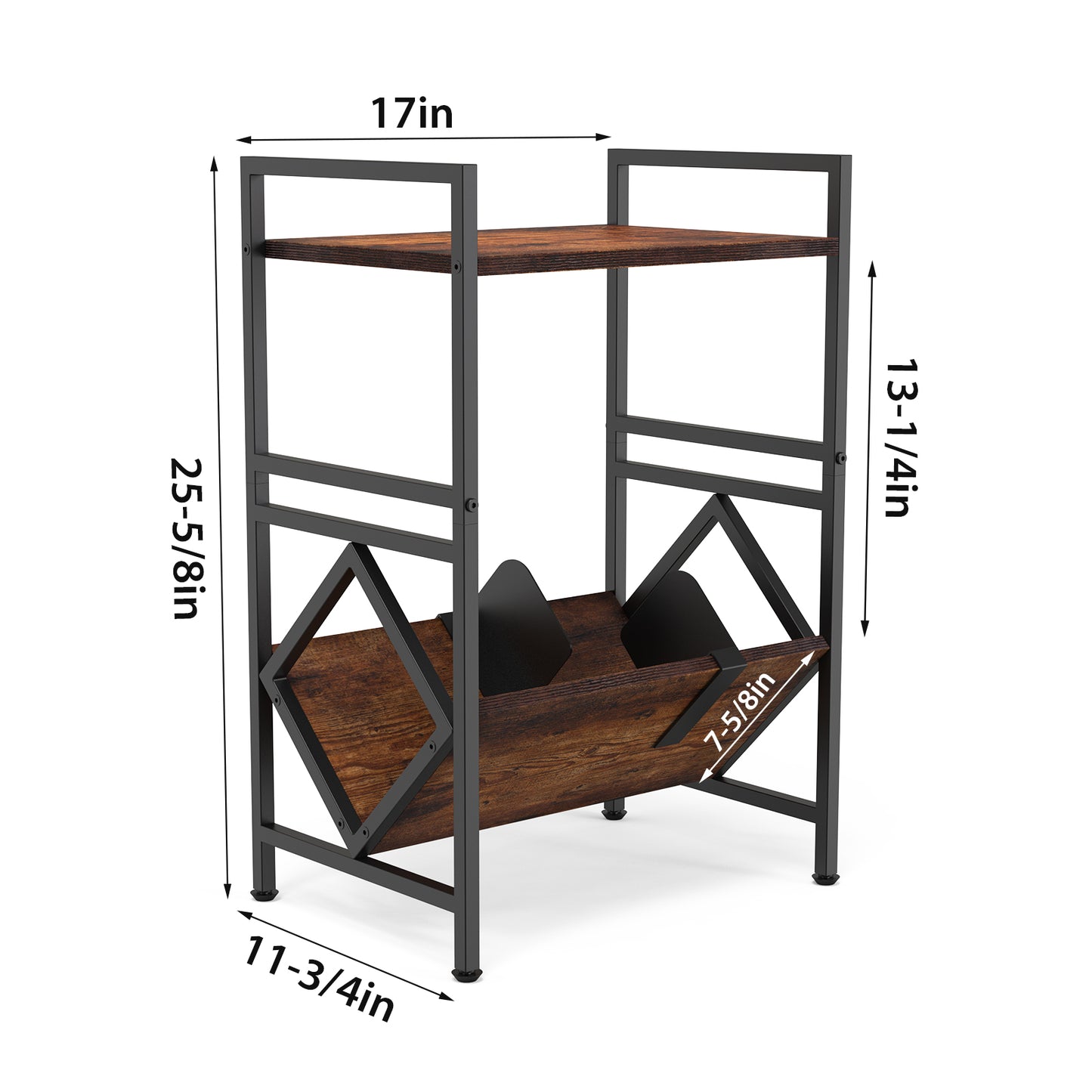 186HUB CD/DVD Storage Rack - Dark Walnut