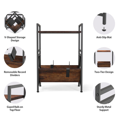 186HUB CD/DVD Storage Rack - Dark Walnut