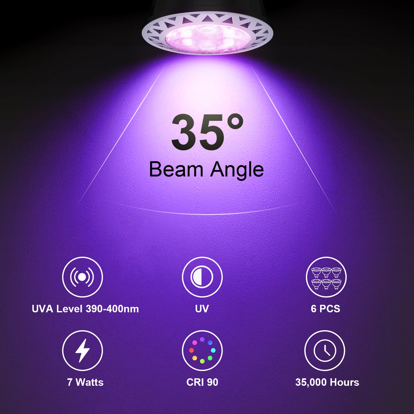 186HUB MR16 Bulbs - 6Pack