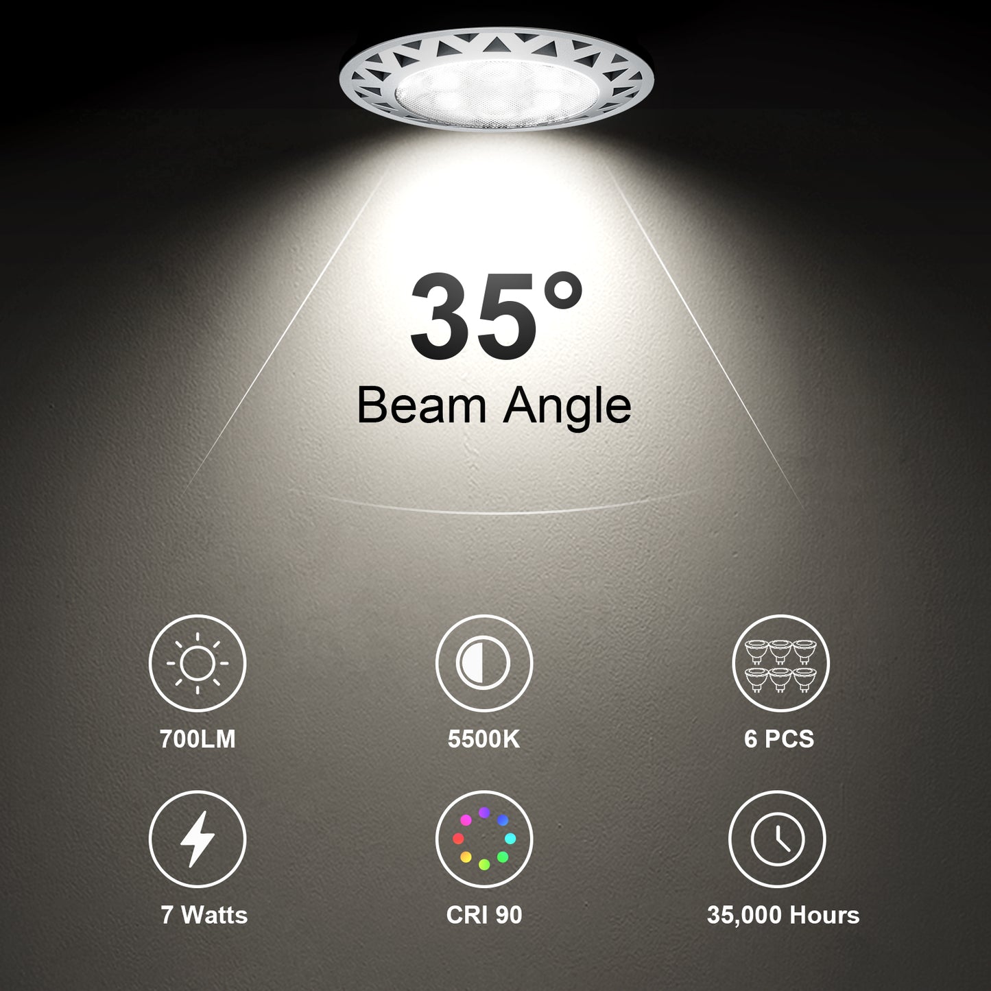 186HUB MR16 Bulbs - 6Pack