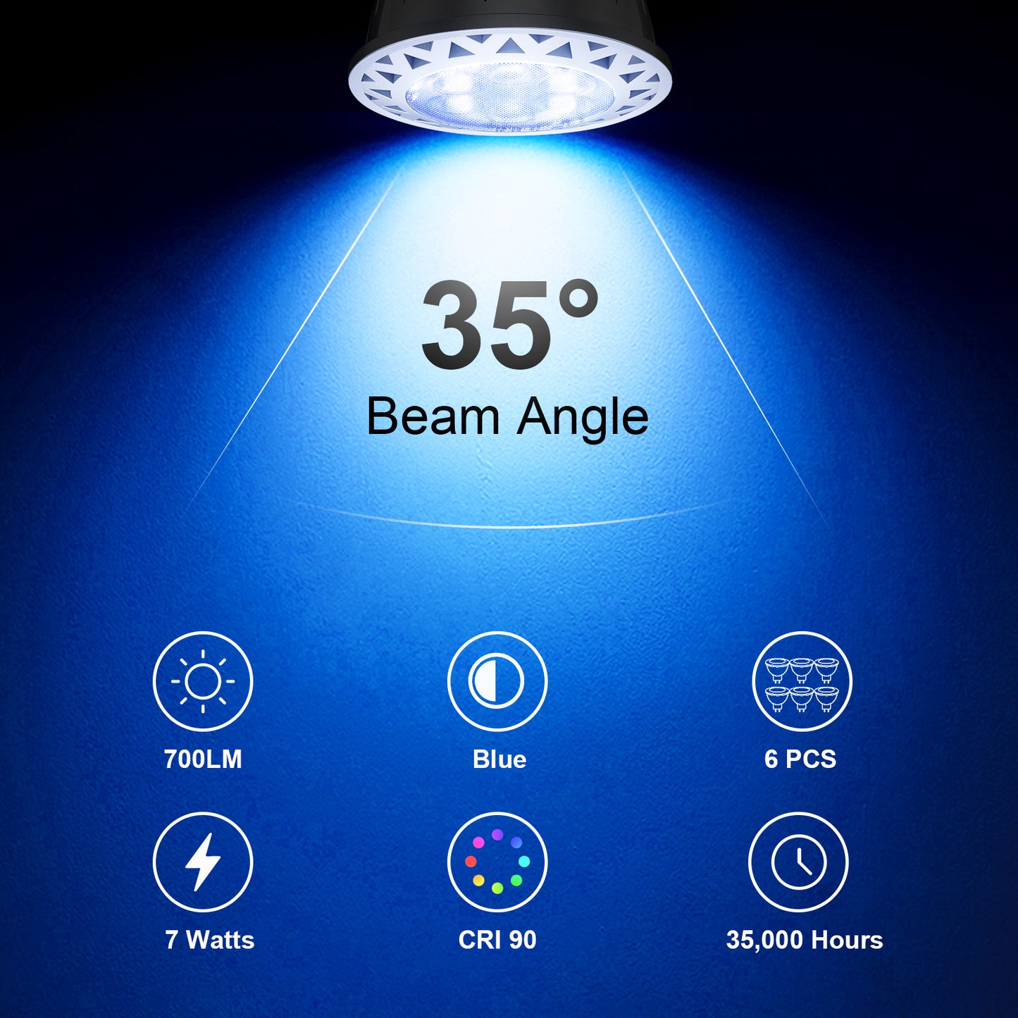 186HUB MR16 Bulbs - 6Pack